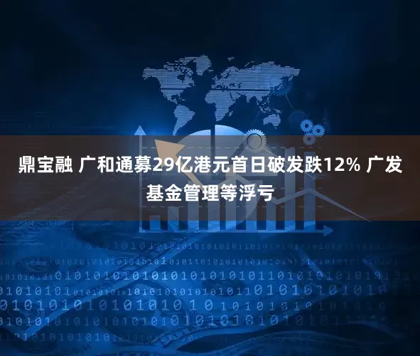 鼎宝融 广和通募29亿港元首日破发跌12% 广发基金管理等浮亏